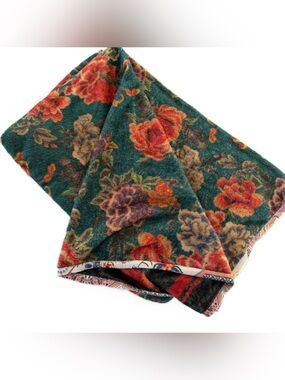 Johnny Was Starry Night Floral Reversible Travel Fleece Blanket 68 x 53